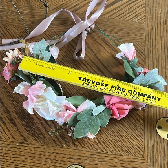 Vintage Pink Silk Flower Crown Halo